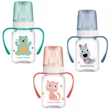 BUTELKA 120 DEKOROWANA + UCHWYT KOLOROWA FARMA