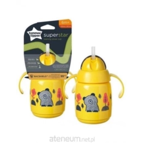 KUBEK SUPERSTARZE SŁOMKĄ 300ML ŻÓŁTY