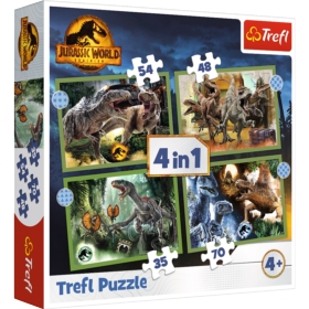 Puzzle - 4w1 - Groźne dinozaury 34607