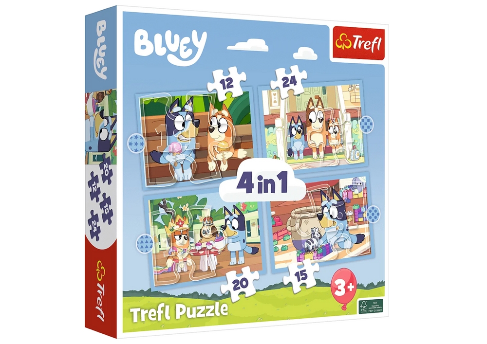 Puzzle - 4w1 - Bluey i jego świat 34637
