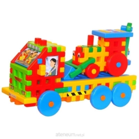 KLOCKI KONSTRUKCYJNE CIĘŻARÓWKA Z KOPARKĄ