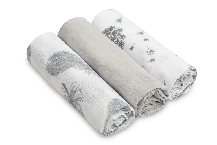 SENSILLO PIELUCHA MUŚLINOWA SZARY 3 SZT