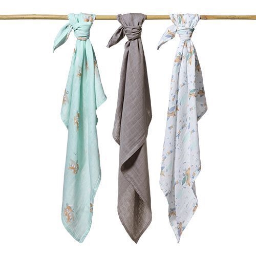 BABYONO PIELUSZKI BAMBUSOWE 3-PAK 397/10