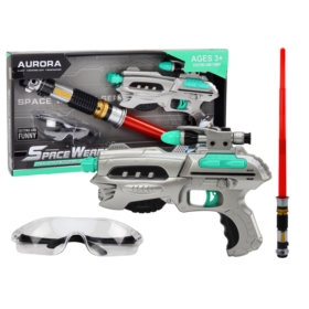 Zestaw Kosmiczny Miecz Świetlny Pistolet Okulary O