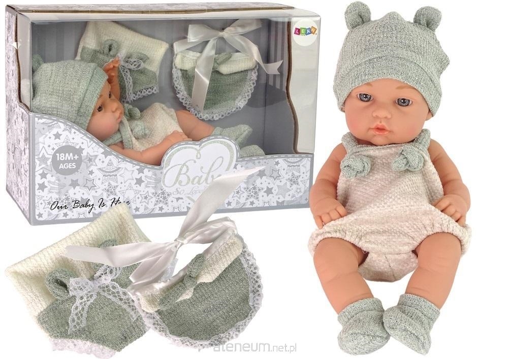 Lalka Słodki Bobas Sweter Czapeczka Zielona 30 cm