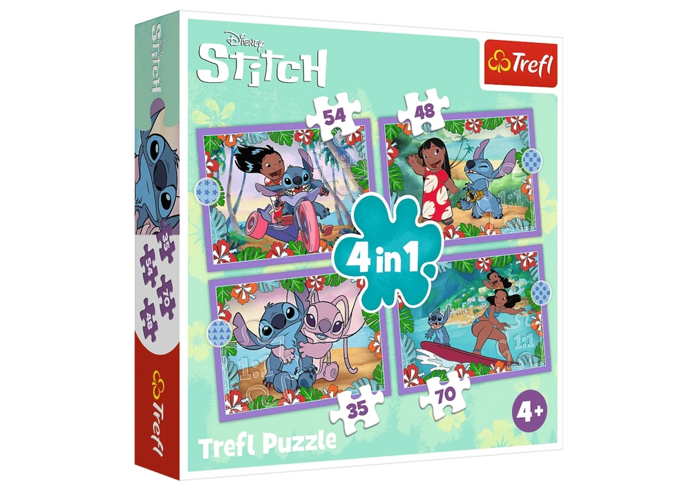 Puzzle - 4w1 - Szalony dzień Lilo and Stitch - Dis