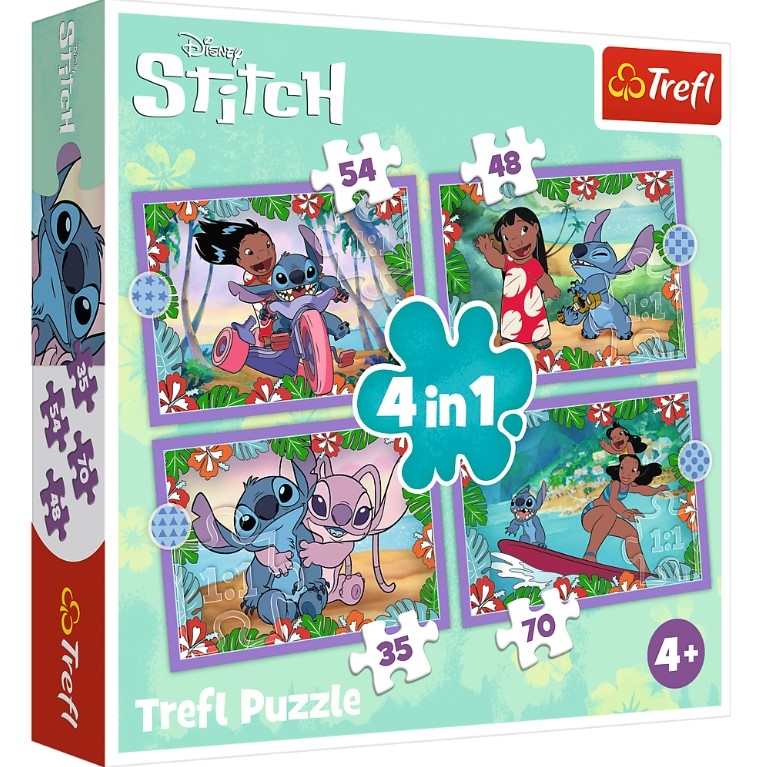 Puzzle - 4w1 - Szalony dzień Lilo and Stitch - Dis