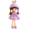 Lalka Szmacianka Miękka Pluszowa Fioletowa Sukienk