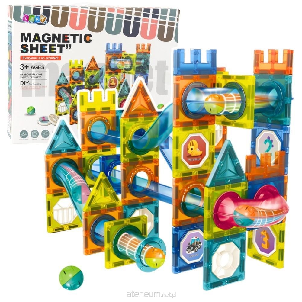 Zestaw Klocki Magnetyczne Konstrukcyjne Tor Kulkow