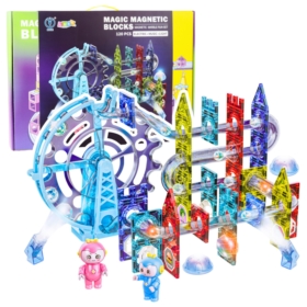 Klocki Magnetyczne Przestrzenne Tor Kulkowy Ludzik