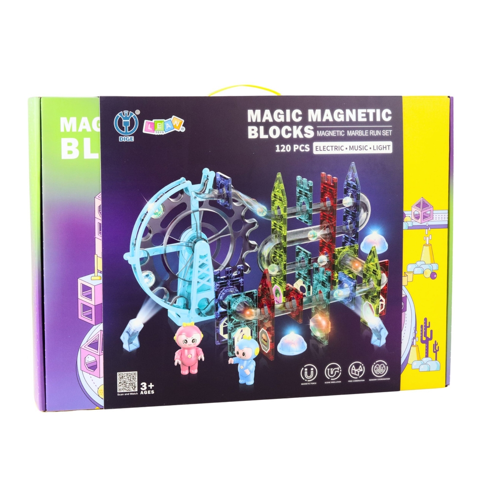 Klocki Magnetyczne Przestrzenne Tor Kulkowy Ludzik