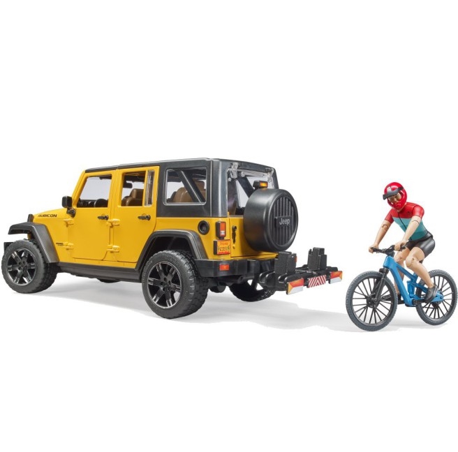 BRUDER Jeep Wrangler Rubico+rower górski+fig 02543
