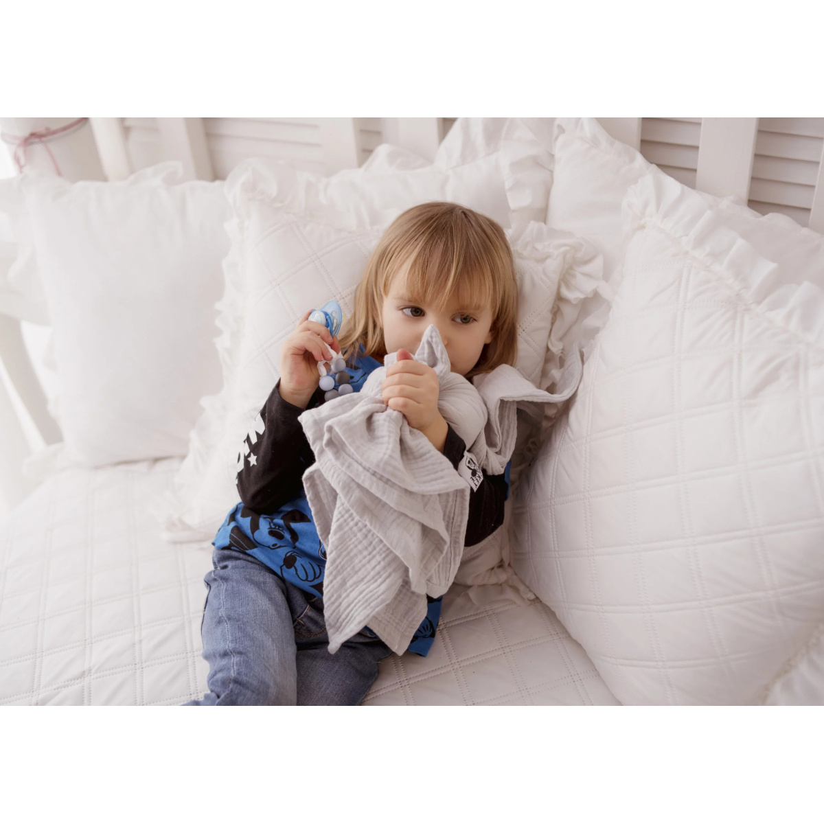 BABYINWORLD PIELUCHA MUŚLINOWA BUNNY RÓŻOWY