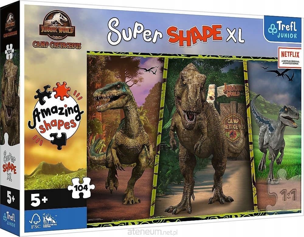 TREFL PUZZLE 104 XXL KOLOROWE DINOZAURY