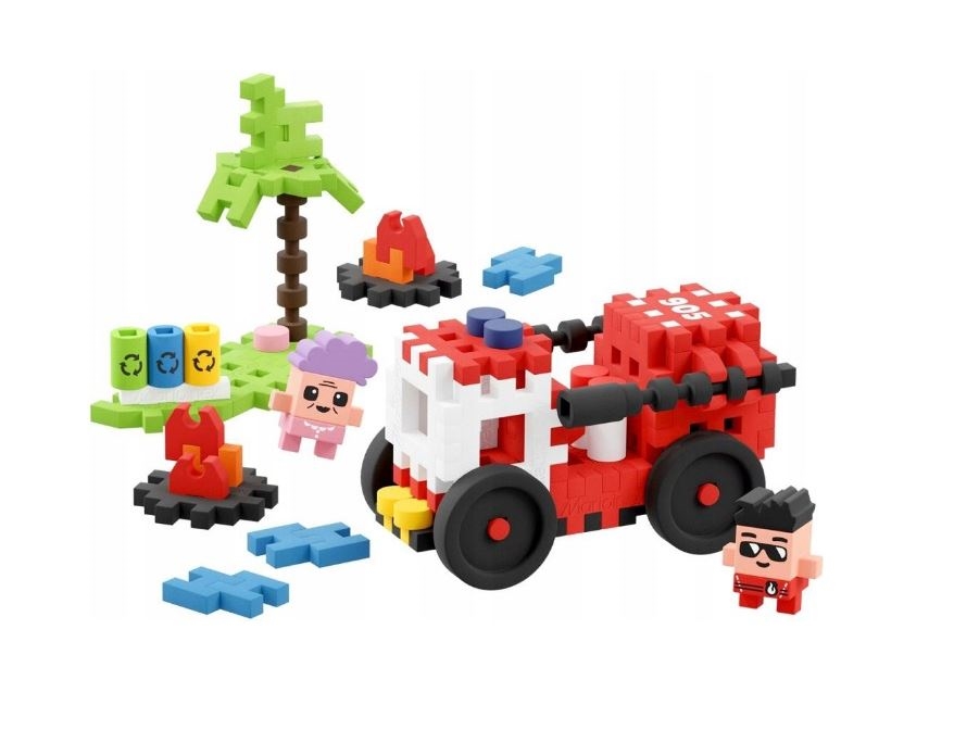 MARIOINEX KLOCKI WAFLE MINI WÓZ STRAŻACKI