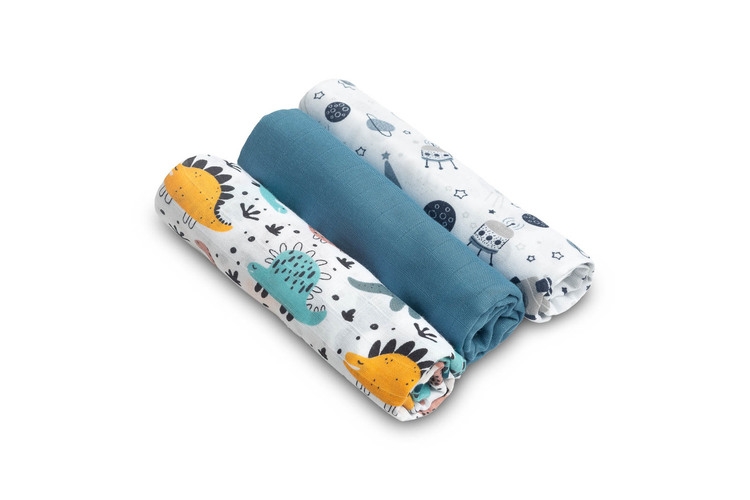 SENSILO PIELUCHY MUŚLINOWE NEBIESKIE 3PAK