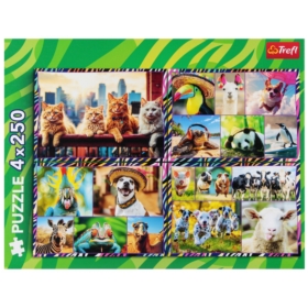 TREFL PUZZLE ZWIERZAKI 4X250