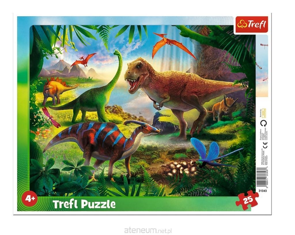 PUZZLE Ramkowe 25 Dinozaury 31343