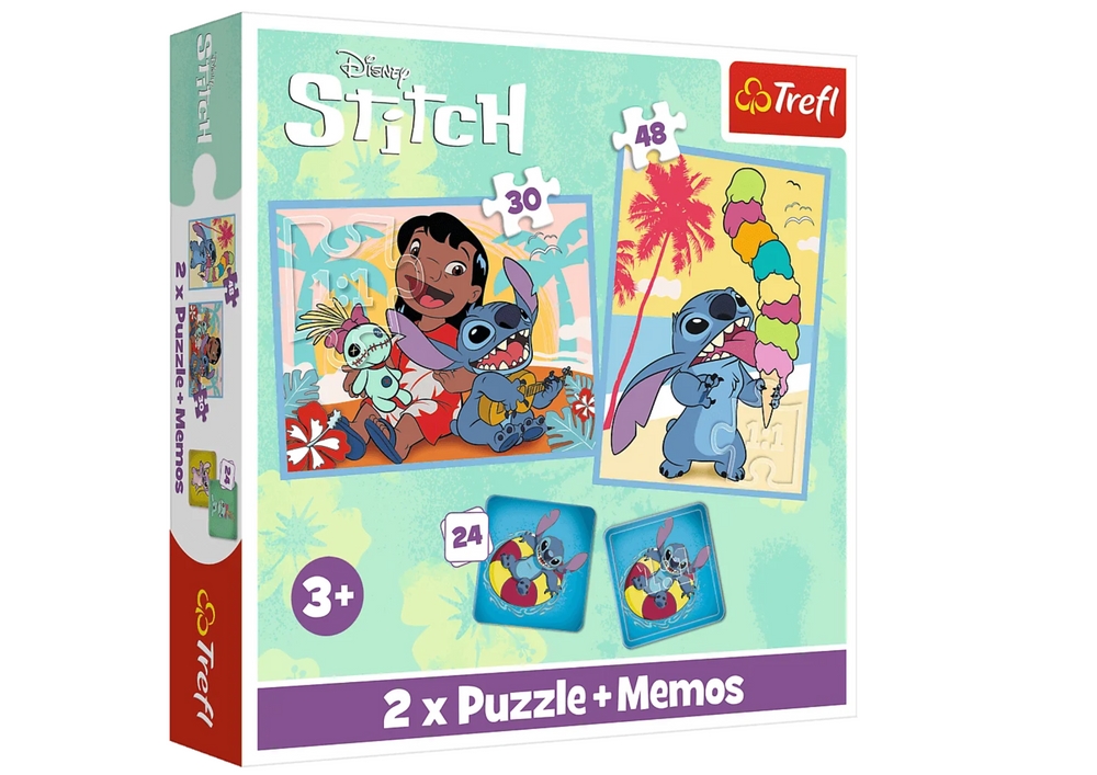PUZZLE 2w1+memos Wesoły dzień Lilo_Stitch 93585