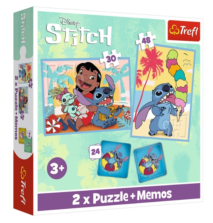PUZZLE 2w1+memos Wesoły dzień Lilo_Stitch 93585