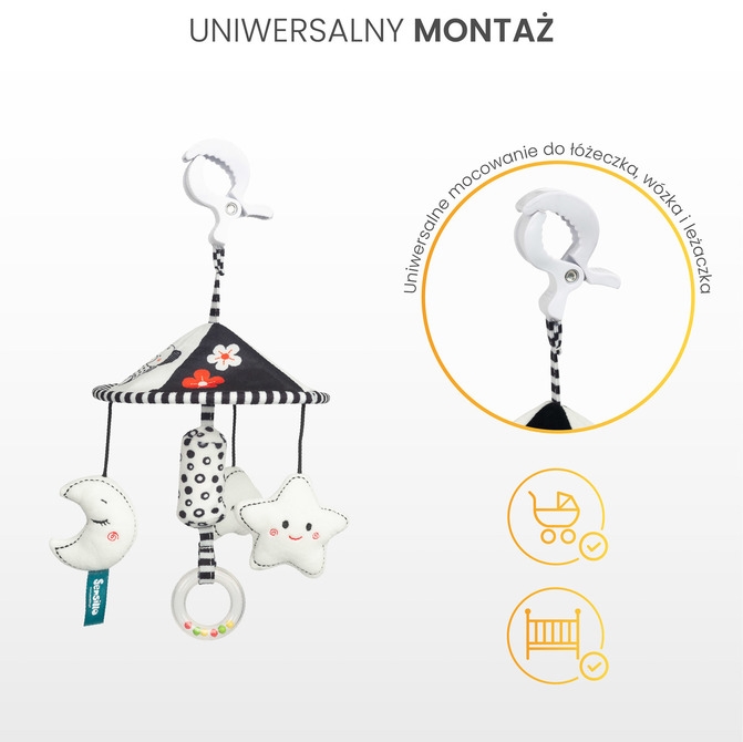 BLACK&WHITE KARUZELA DO WÓZKA GWIAZDKA