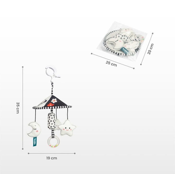 BLACK&WHITE KARUZELA DO WÓZKA GWIAZDKA