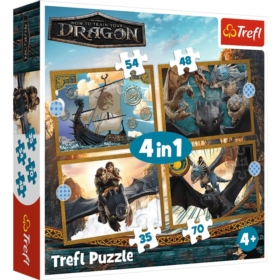 PUZZLE 4w1 Smocze dni HowToTrainYourDragon 34678