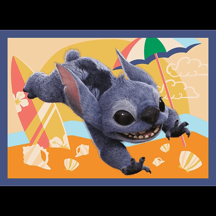PUZZLE 4w1 Wakacje na Hawajach/Disney Stitch 34666
