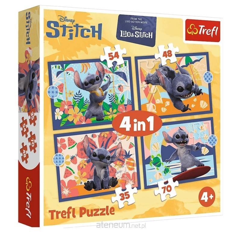 PUZZLE 4w1 Wakacje na Hawajach/Disney Stitch 34666