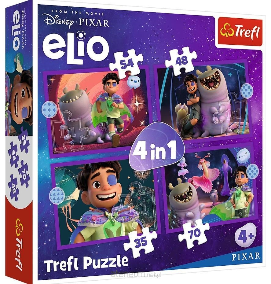 PUZZLE 4w1 Pozaziemskie misje Elio /Disney 34665