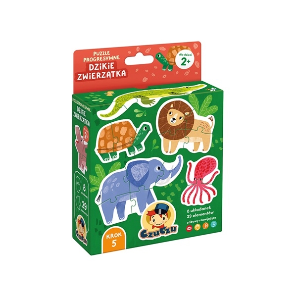 CzuCzu Puzzle progresywne Dzikie zwierzątka 2+