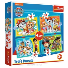 Puzzle - 4w1 (12, 15, 20, 24) - Wesoła ekipa Psieg