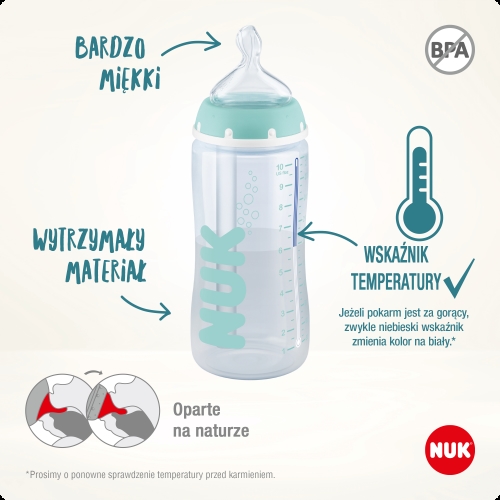 NUK BUTELKA 300ML WSKAŹNIK TEMPERATURY 0-6