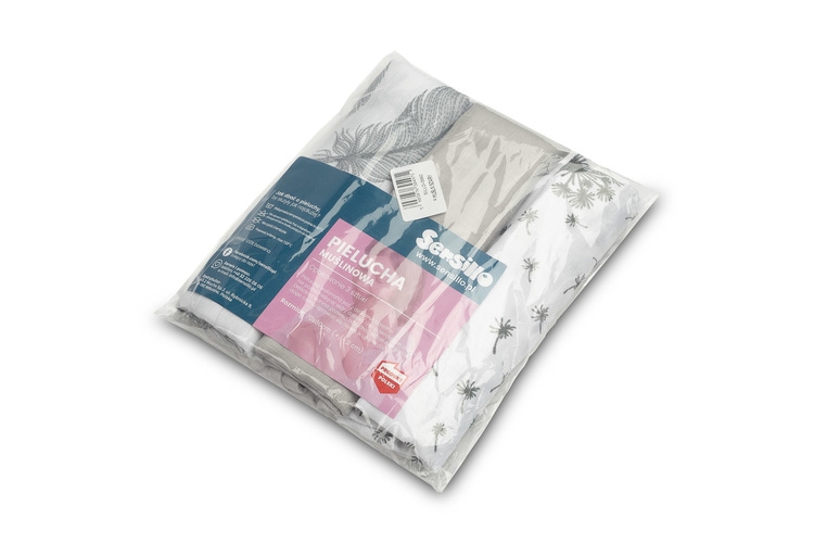 SENSILLO PIELUCHA MUŚLINOWA SZARY 3 SZT