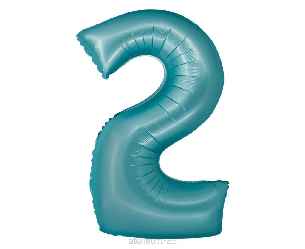 BALON FOLIOWY CYFRA 2 MATOWY NIEBIESKI