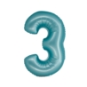 BALON FOLIOWY CYFRA 3 MATOWY NIEBIESKI