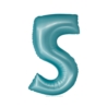 BALON FOLIOWY CYFRA 5 MATOWY NIEBIESKI