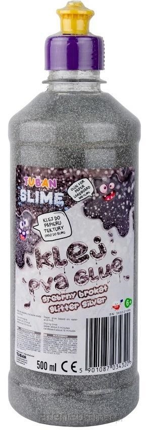 TUBAN klej PVA brokat 500ml srebrny TU3432 34320