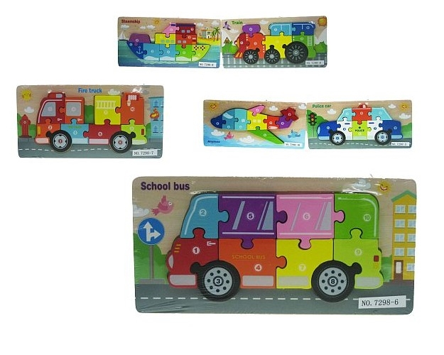 Puzzle pojazdy 11x22cm 6rodz HPAW01 44195