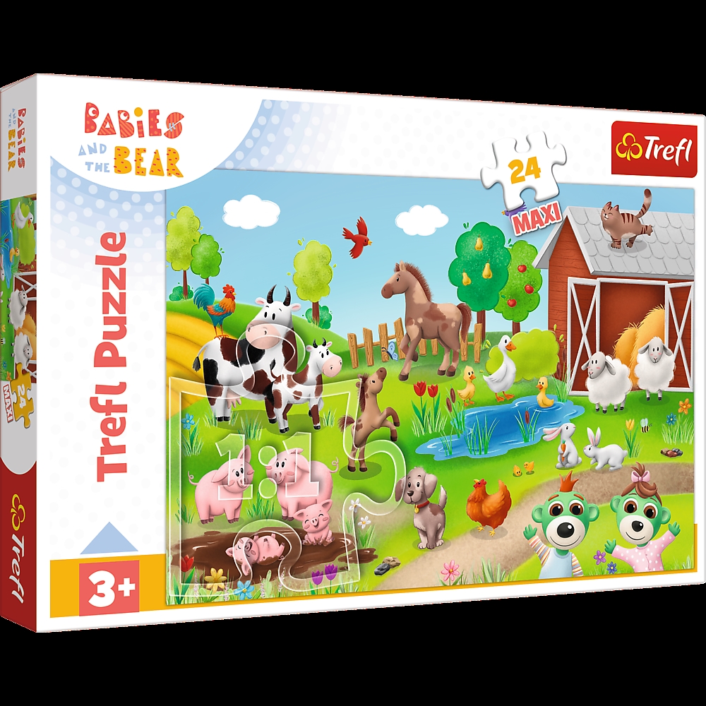 PUZZLE MAXI 24 Bobaski i zwierzęta/KAZSTUDIO 14372