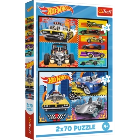 PUZZLE 2x70 Samochodziki /Hot Wheels 34442
