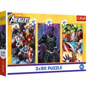 Puzzle - 3x80 - Dni pełne akcji - Disney Marvel Th