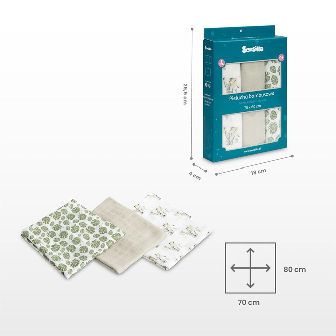 SENSILLO PIELUCHA BAMBUSOWA JEŻYK 3 SZT
