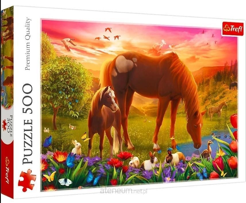 PUZZLE 500 Konie na łące 37451