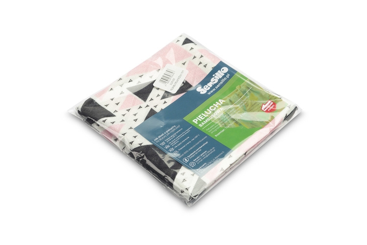 PIELUCHA BAMBUS TRÓJKĄT RÓŻOWY 75x75