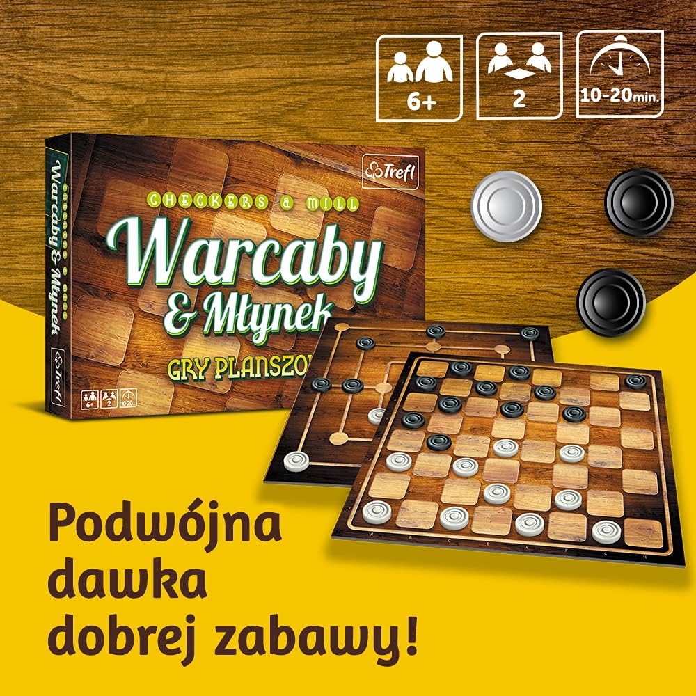 Gra Planszowa Warcaby i Młynek Trefl 01681