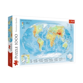 Puzzle edukacyjne 1000 el. Mapa Fizyczna Świata Tr