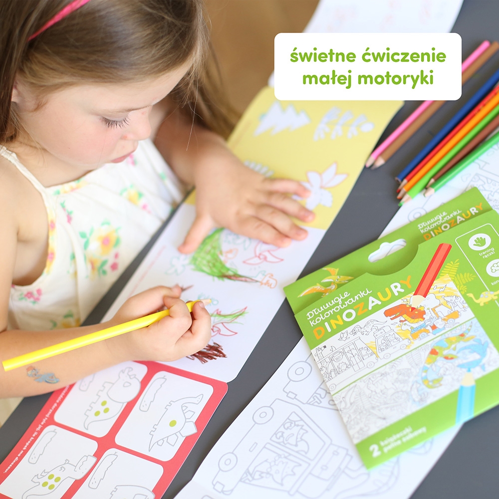 CZUCZU DŁUUUGIE KOLOROWANKI DINOZAURY