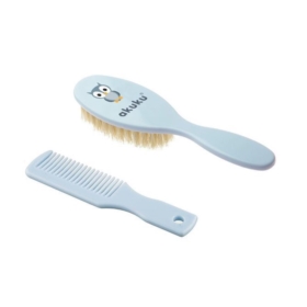 AKUKU GRZEBYK I SZCZOTKA NATURALNE WŁOSIE BLUE