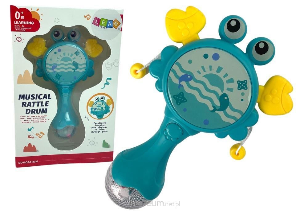 Bębenek Grzechotka Krab Dla Dzieci Światełka Melod